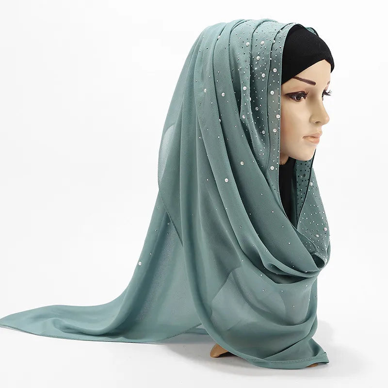 SAASHI Bubble Pearl Chiffon Scarf