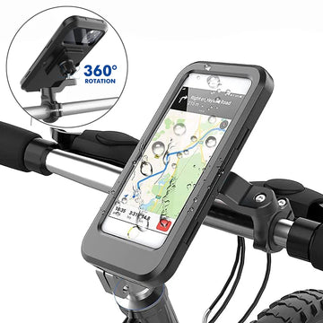 Saashi Waterproof Bike & Motorcycle Phone Holder with Handlebar Mount.
