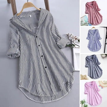 SAASHI Tunic Shirt Striped with Long-sleeves
