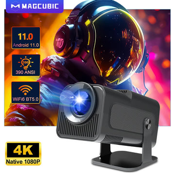 Saashi Magcubic 4K Android 11 Projector Native 1080P Dual WiFi 6 BT5.0 Cinema Portable Projector