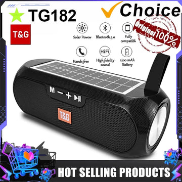 Saashi Portable Solar Bluetooth Speaker with Mic, Waterproof Outdoor Soundbar, and FM Radio.