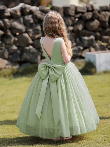 Saashi Big Bow Tulle Princess Dress – New Design Prom and Pageant Ball Gown for Girls