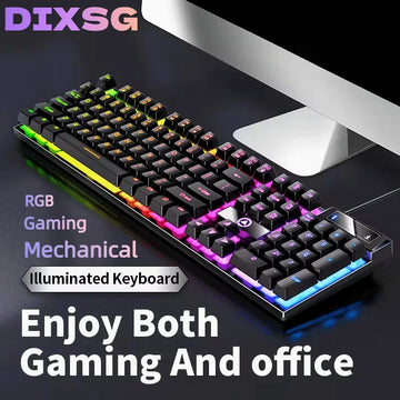 Saashi Illuminated Esports Gaming Keyboard with Mixed Color Keycaps for PC, MacBook, and Laptop.