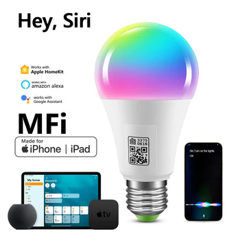Saashi MFI-Certified Homekit LED Smart Light Bulb for Alexa, Google Home & Siri Control.