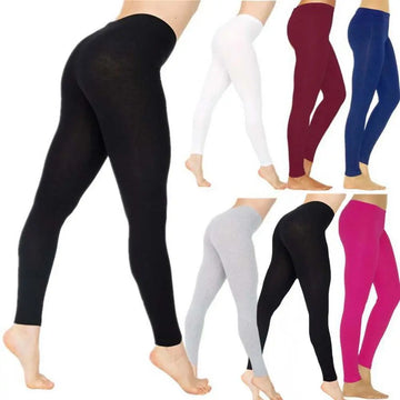 Saashi Women Elastic Waist Casual Leggings Large Shinny Gym Pants