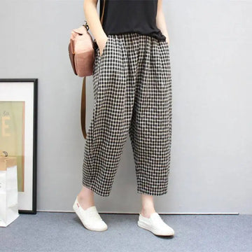 Saashi Summer Plaid Haren Pants