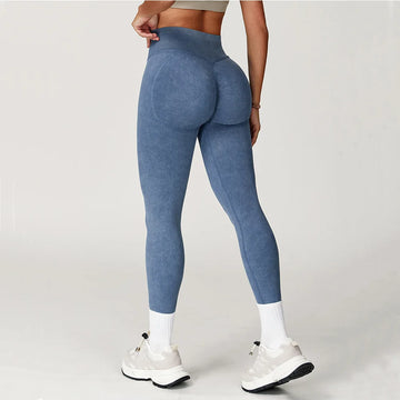 Saashi Ribbed Seamless High Waist Yoga Leggings – Scrunch Bum Tights for Women Gym and Fitness