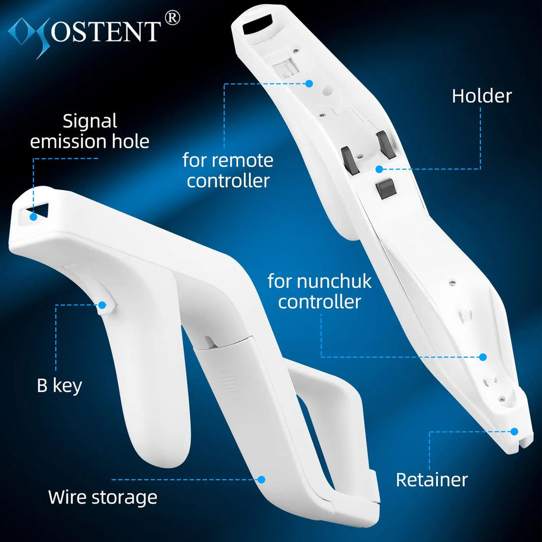Saashi Wii Zapper Gun Controller for Left and Right Handed Gaming Accessories.