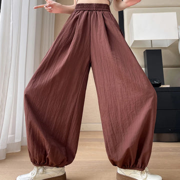 Saashi Loose Wide-Leg Trousers - Ice Silk and Sunscreen