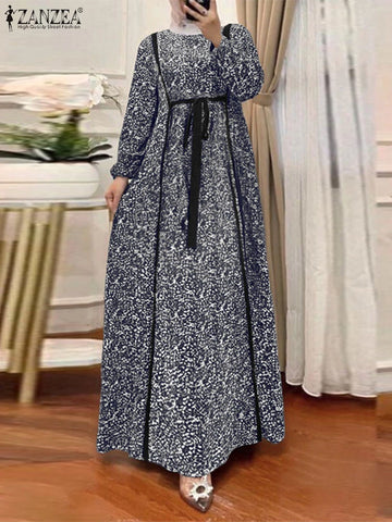 Saashi Pakistani/Indian Maxi Dress Long Sleeve Floral Abaya Robe for Women Loose Fit Wear