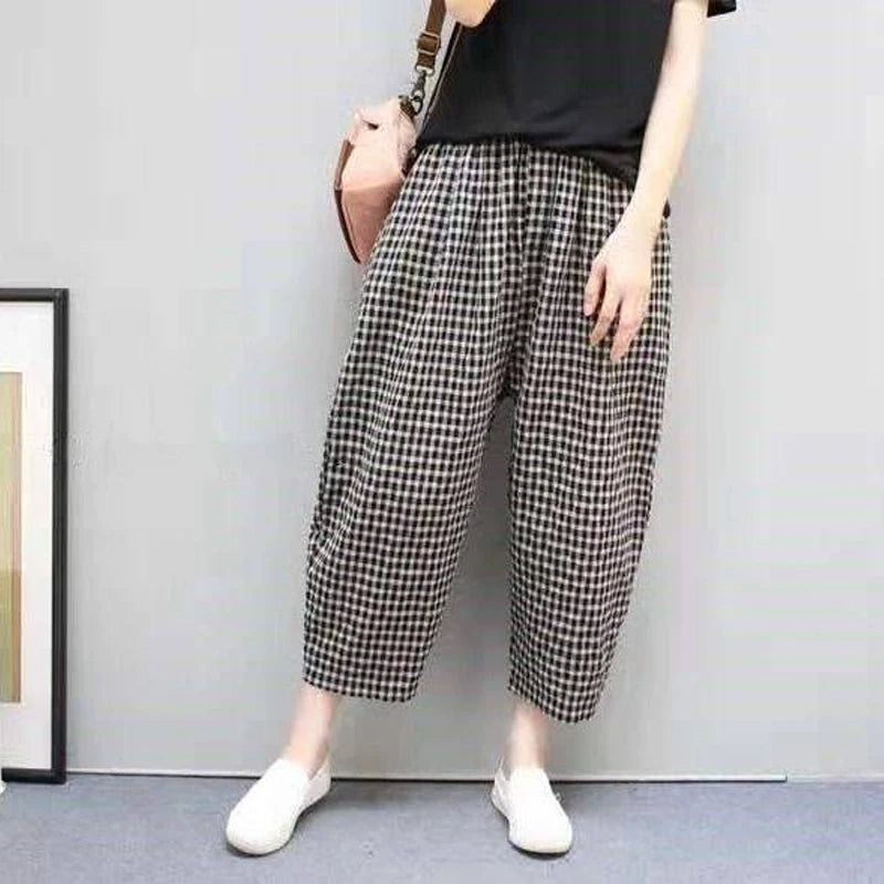 Saashi Summer Plaid Haren Pants