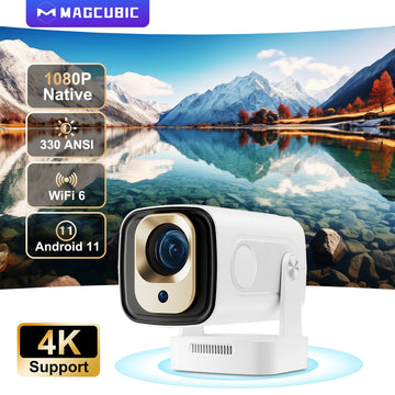 Saashi Magcubic Mini Projector Auto Focus 4K Native 1080P Android 11 Speaker Air Mouse Voice Assistant