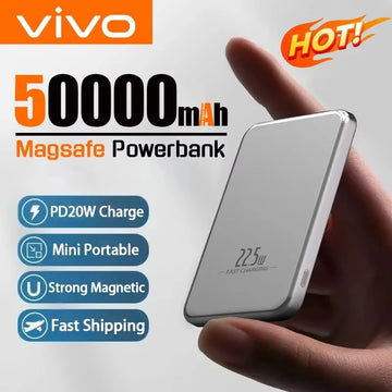 Saashi Ultra Slim 50000mAh Power Bank with MagSafe & Fast Charging.