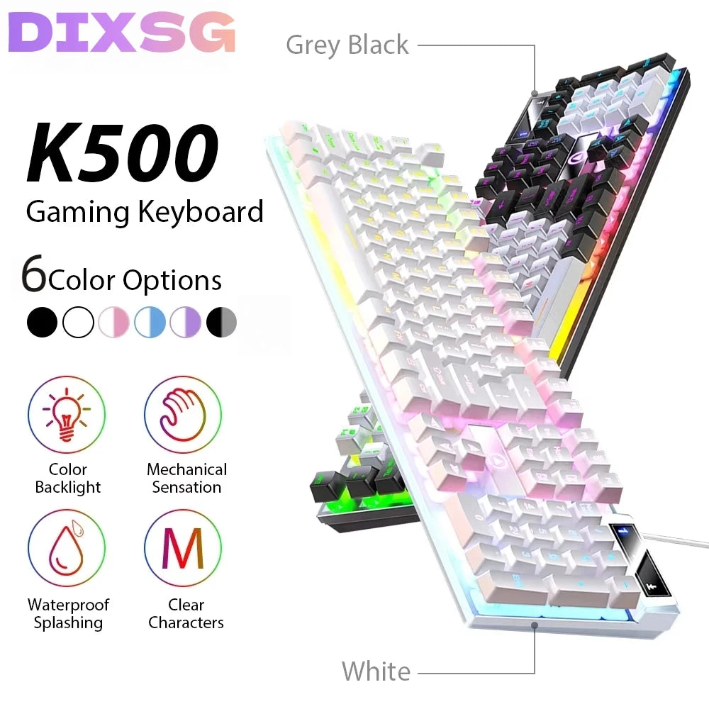 Saashi Illuminated Esports Gaming Keyboard with Mixed Color Keycaps for PC, MacBook, and Laptop.