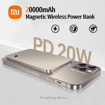 Saashi 20000mAh Thin Portable Magnetic Wireless Power Bank with PD22.5W.