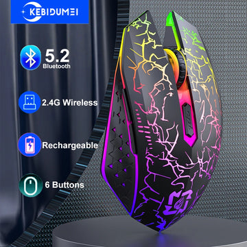 Saashi Dual Mode Wireless Gaming Mouse with RGB Lighting, Rechargeable and Silent.