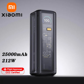 Saashi 25000mAh Power Bank with 212W PD3.1 & 3-Port Fast Charging.