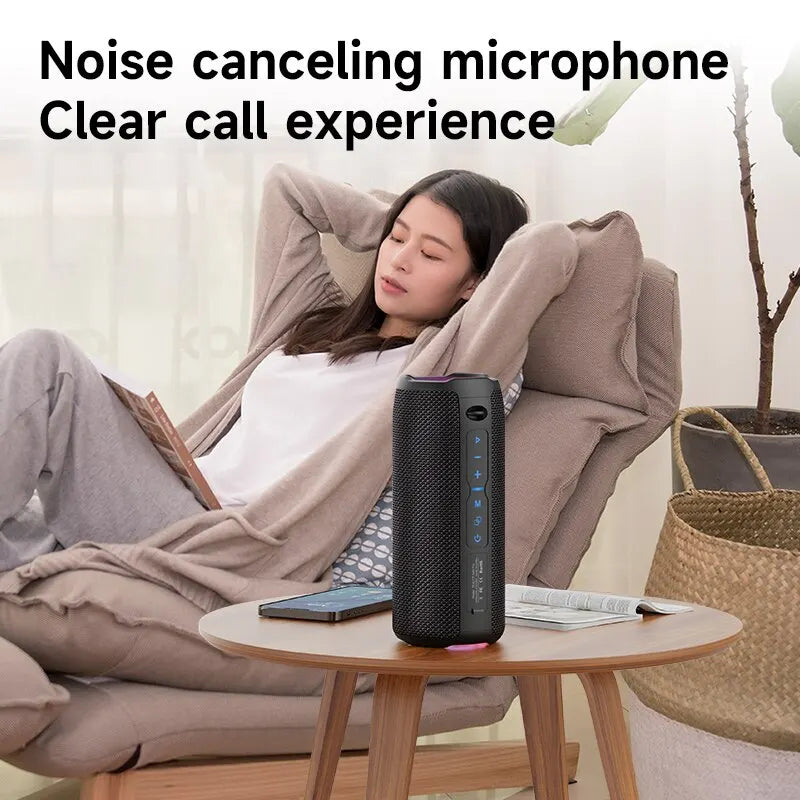 Saashi Portable Bluetooth Speaker with Powerful Bass and TWS Stereo Pairing.