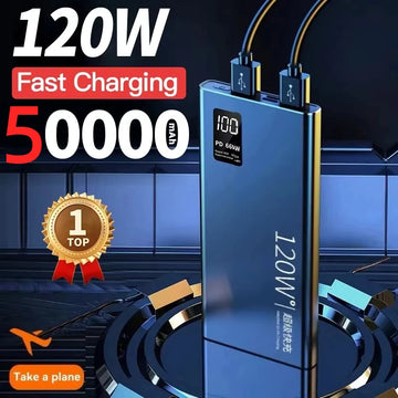 Saashi 120W Power Bank with 50000mAh High Capacity Fast Charging.