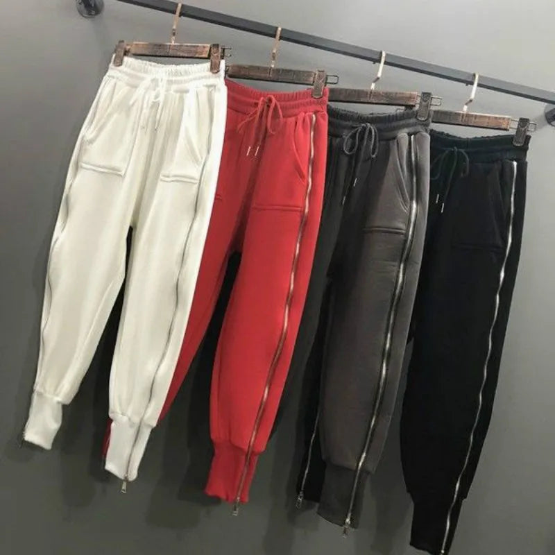 Saashi Women's Cargo Pants - Zipper, Loose Fit, and Hip-Hop Style