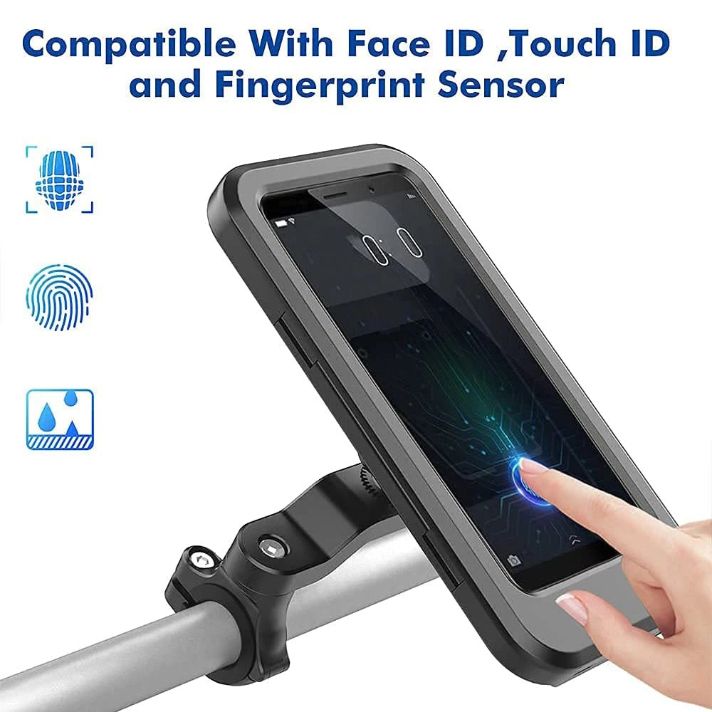 Saashi Waterproof Bike & Motorcycle Phone Holder with Handlebar Mount.