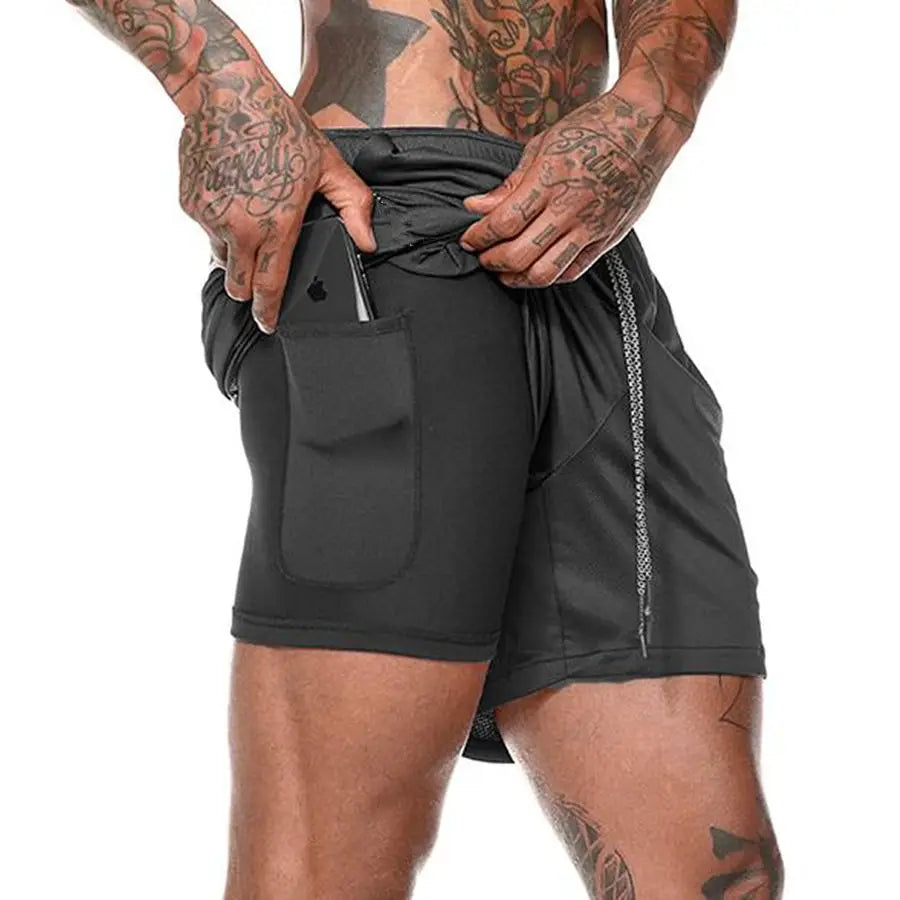 Saashi Men’s 2-in-1 Running Shorts