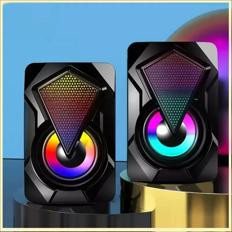 Saashi X2 RGB Computer Speaker Mini Wired Desktop Sound System