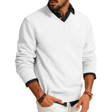 Saashi Mens V-Neck Lightweight Wool Sweater