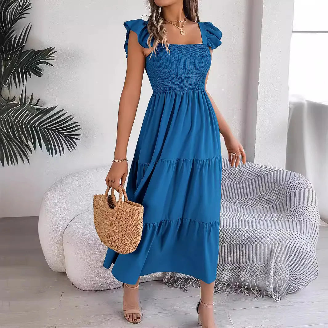 Saashi Rose Red Lace Up Maxi Dress – Elegant Fashion Party and Evening Wear for Women