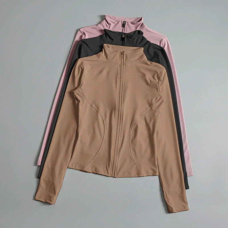 Saashi Women's Zip-Up Yoga Jacket - Long Sleeve & Activewear