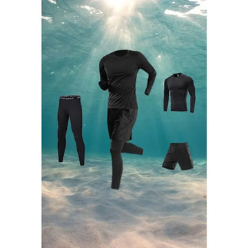 Saashi 3-Piece Men’s Snorkeling Swimsuit UV Protection Quick Dry Long Sleeve Top Pants Shorts