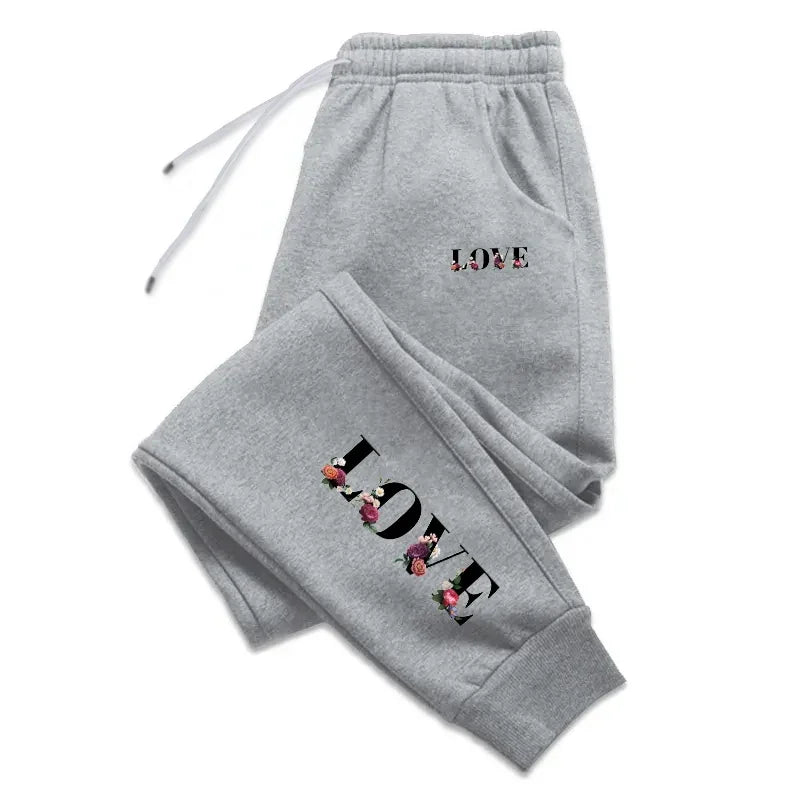 Saashi Women's LOVE Print Sweatpants - Street Luxury & Versatile