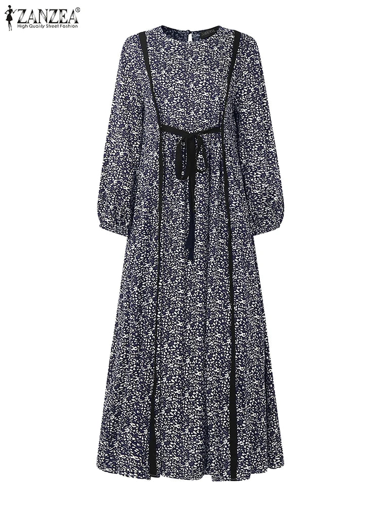 Saashi Pakistani/Indian Maxi Dress Long Sleeve Floral Abaya Robe for Women Loose Fit Wear