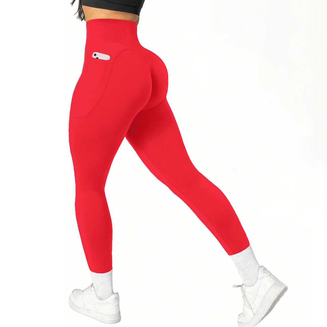 Saashi High-Waisted Seamless Leggings - Butt Lifting & Side Pockets