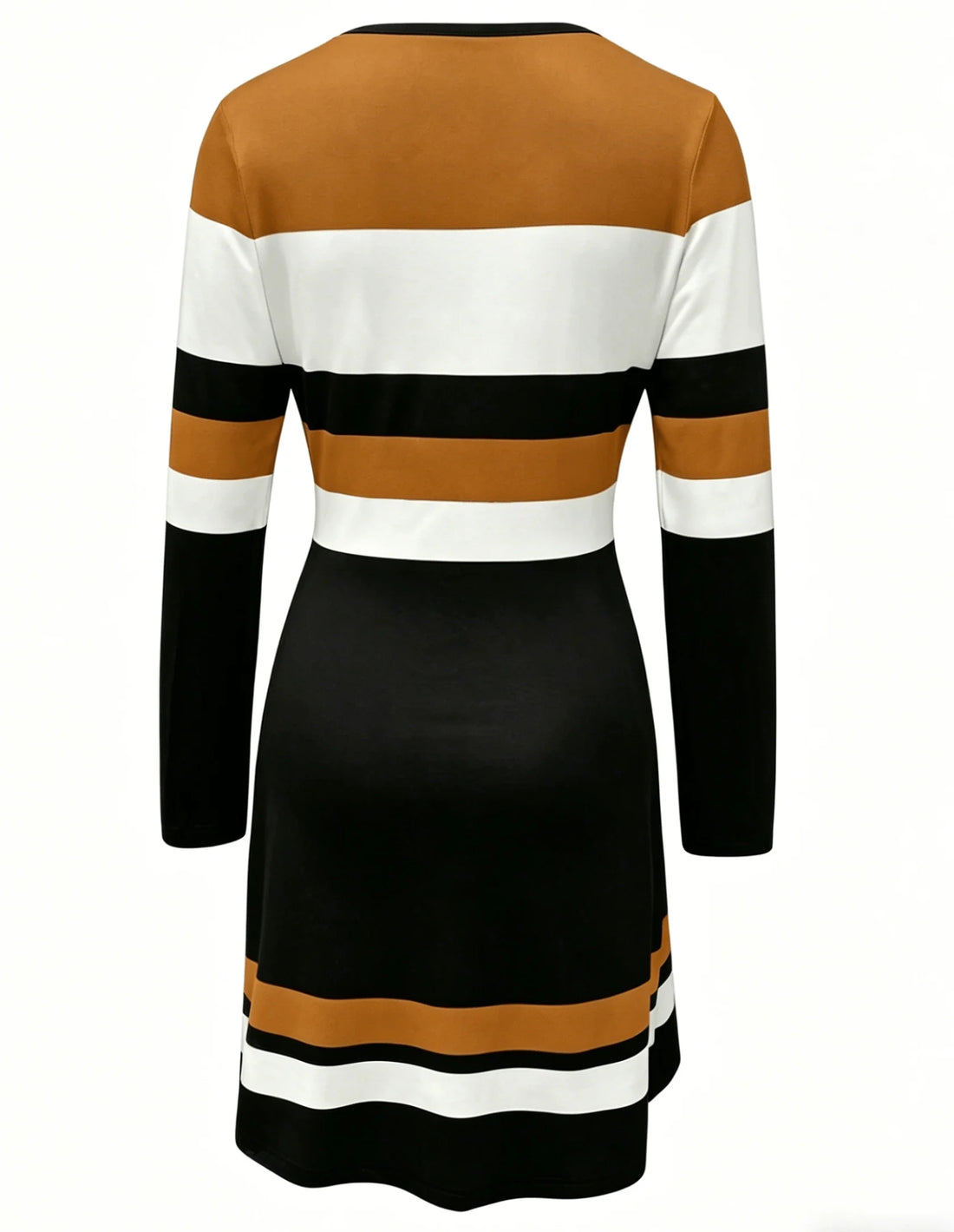 Saashi Colorblock Bodycon Mini Dress Long Sleeve Casual Office Wear