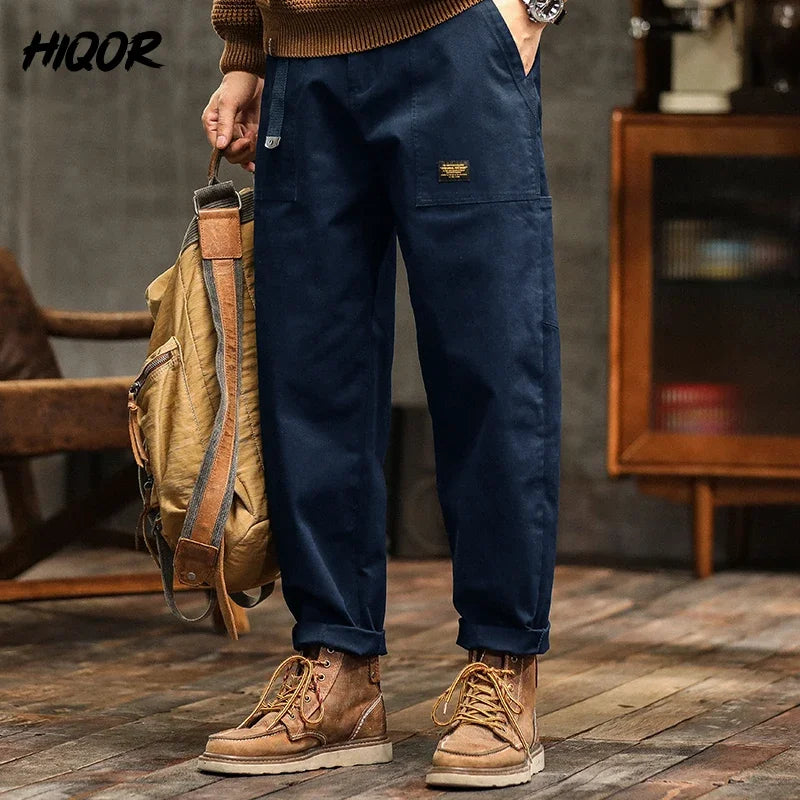 Saashi Men’s Slim Fit Stretch Pants Comfortable Soft Business Casual Straight Denim Trousers