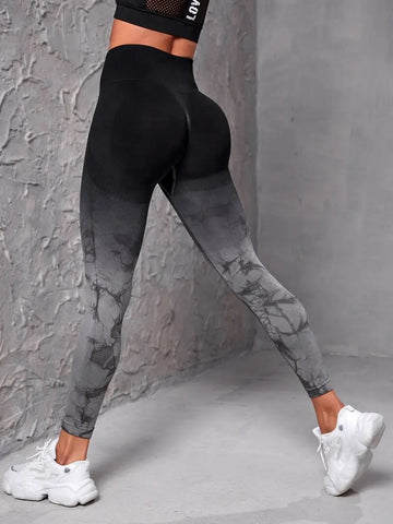 Saashi Seamless Tie Dye Push Up Leggings for Women – High Waist Gym, Workout, and Running Wear