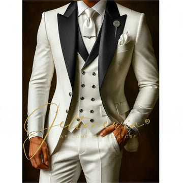 Saashi White Wedding Suit Set