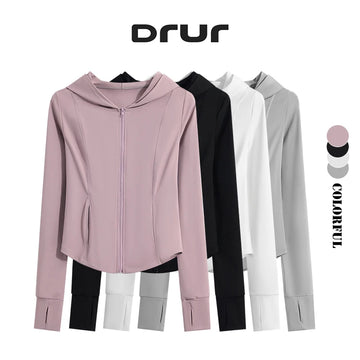 Saashi Women's Hooded Sports Jacket - Zipper, Pockets, and Long Sleeves