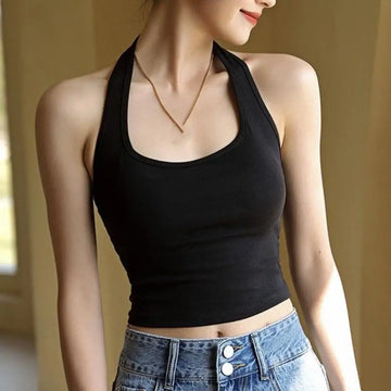 Saashi Halter Gym Top Backless Push Up Activewear Sports Bra