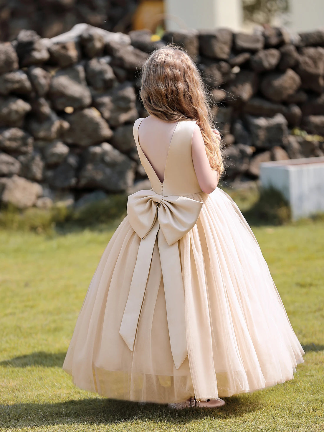 Saashi Big Bow Tulle Princess Dress – New Design Prom and Pageant Ball Gown for Girls