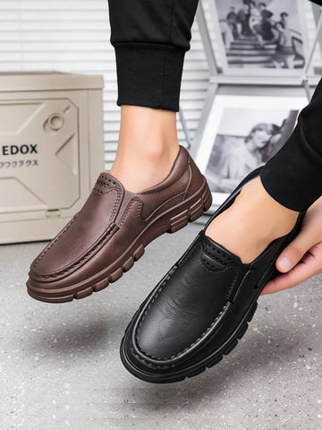 Saashi Men's New Vintage Style Casual Slip-On Teenagers Waterproof Ultra-Soft Eva Molded Loafers.