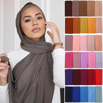 ساشي حجاب شيفون بلون سادة