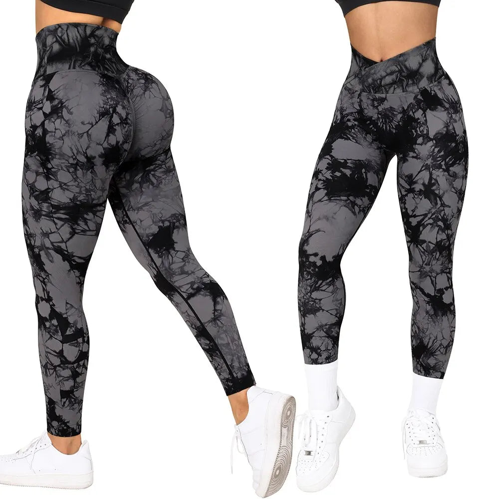 Saashi Tie Dye Fitness Leggings امرأة ترفع التمارين الرياضية