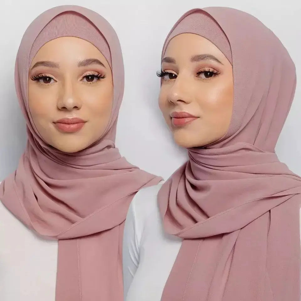 SAASHI Chiffon Hijabs With Matching Inner Hats