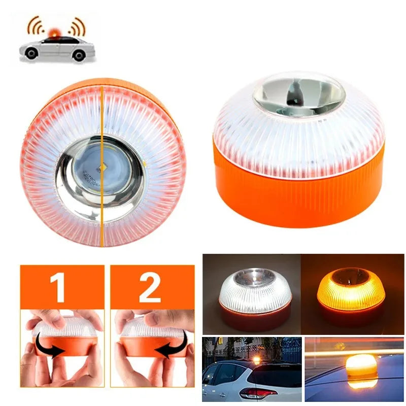 Saashi LED Car Emergency Strobe Light Magnetic Flashlight Beacon Road Safety Accident Warning Lamp