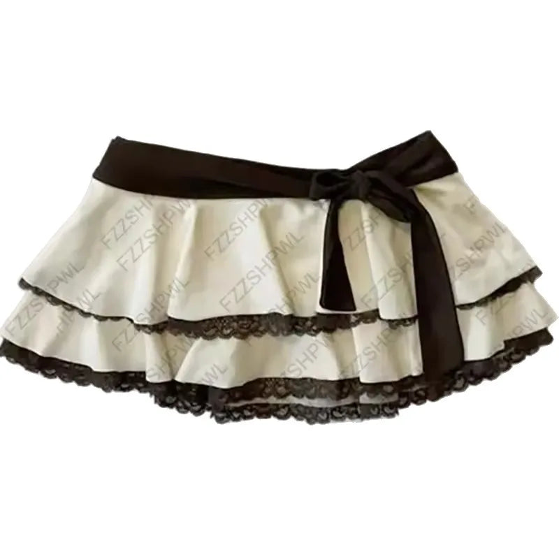 Saashi Women's Polka Dot Bikini Set with Skirt - Y2K Harajuku Style