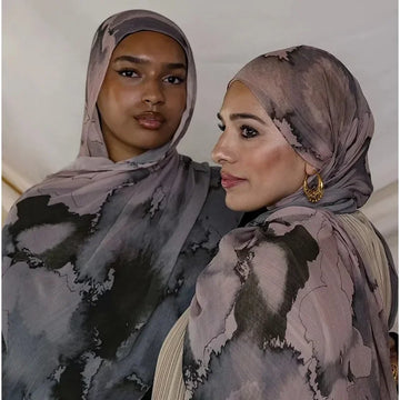 Saashi Premium Printed Hijab for Muslim Women Soft Cotton Viscose Modal Headscarf Shawl Wrap