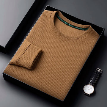 Saashi Men's Casual Waffle Long Sleeve T-Shirt