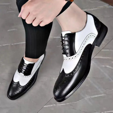 Saashi Brand Men's Shoes Luxury Designer Patent Leather Pointed Mixed Oxfords Formal.